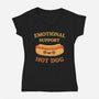 Emotional Support Hot Dog-Womens-V-Neck-Tee-kg07