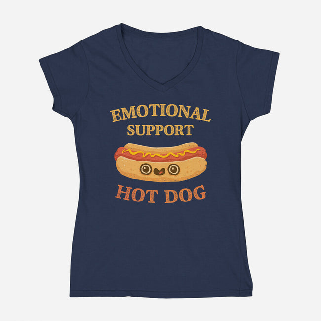 Emotional Support Hot Dog-Womens-V-Neck-Tee-kg07