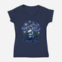 The Starry Night-Womens-V-Neck-Tee-Astrobot Invention