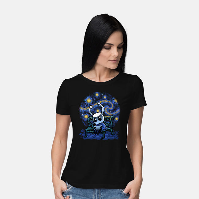 The Starry Night-Womens-Basic-Tee-Astrobot Invention