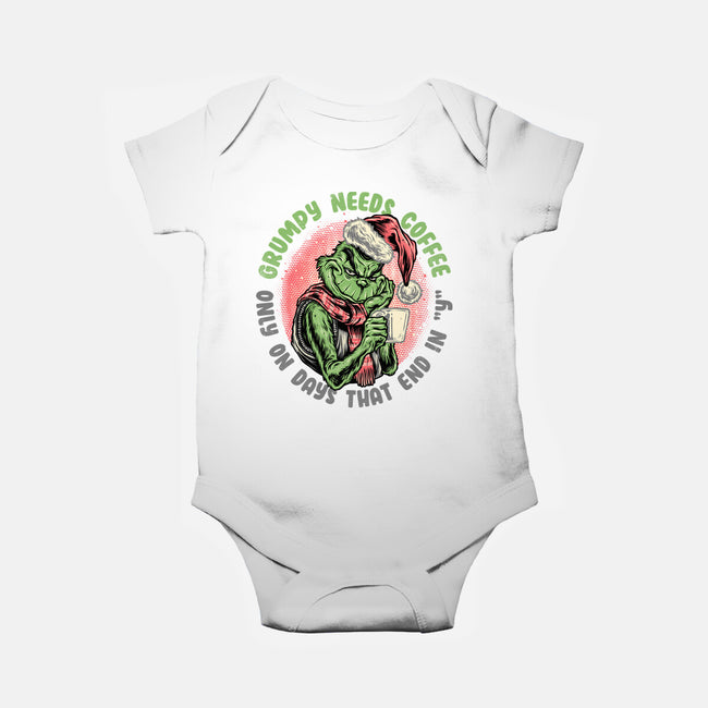 Grumpy Needs Coffee-Baby-Basic-Onesie-glitchygorilla