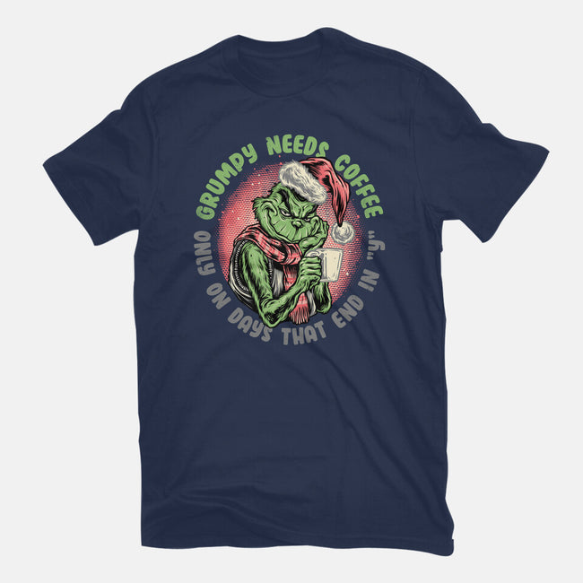 Grumpy Needs Coffee-Mens-Basic-Tee-glitchygorilla