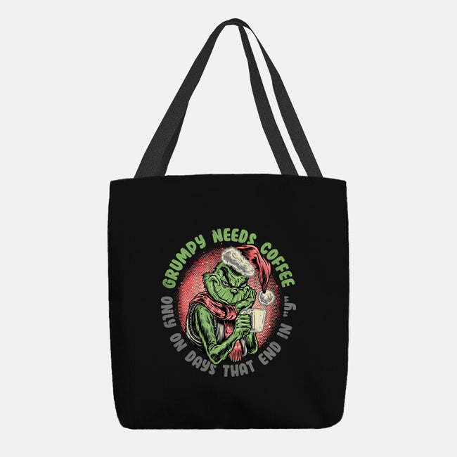 Grumpy Needs Coffee-None-Basic Tote-Bag-glitchygorilla