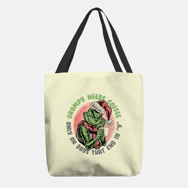 Grumpy Needs Coffee-None-Basic Tote-Bag-glitchygorilla