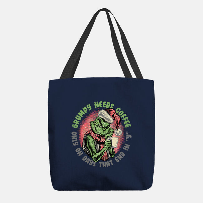 Grumpy Needs Coffee-None-Basic Tote-Bag-glitchygorilla