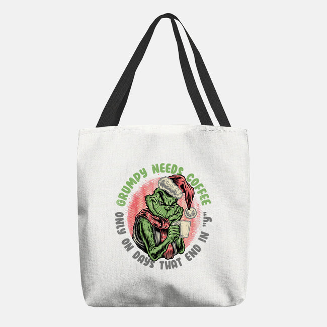 Grumpy Needs Coffee-None-Basic Tote-Bag-glitchygorilla