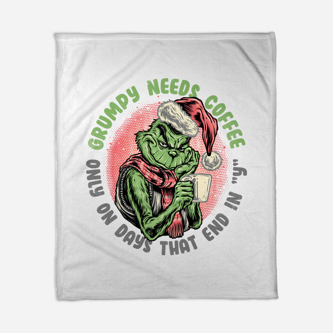 Grumpy Needs Coffee-None-Fleece-Blanket-glitchygorilla