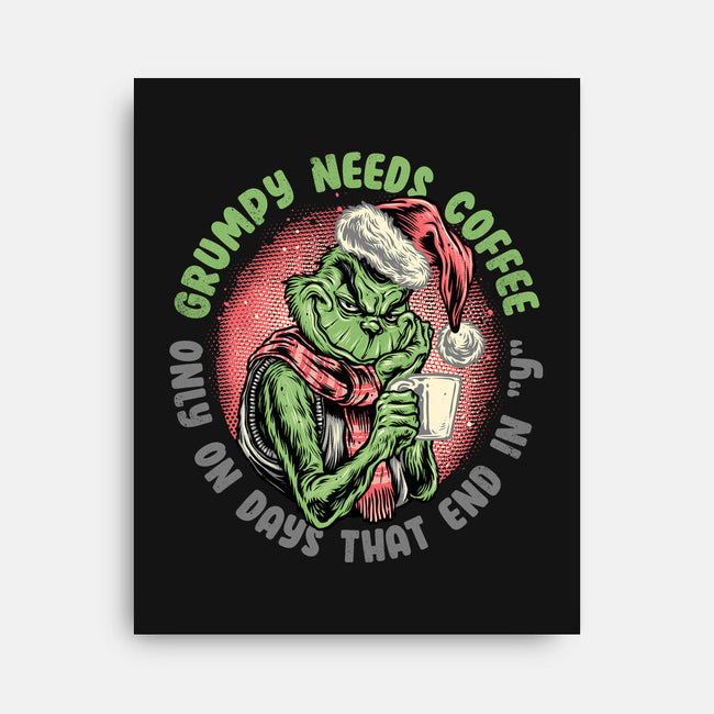 Grumpy Needs Coffee-None-Stretched-Canvas-glitchygorilla