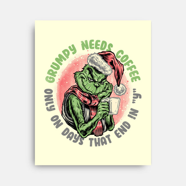 Grumpy Needs Coffee-None-Stretched-Canvas-glitchygorilla