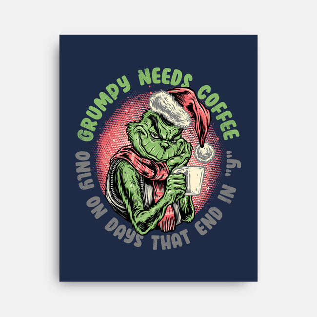 Grumpy Needs Coffee-None-Stretched-Canvas-glitchygorilla