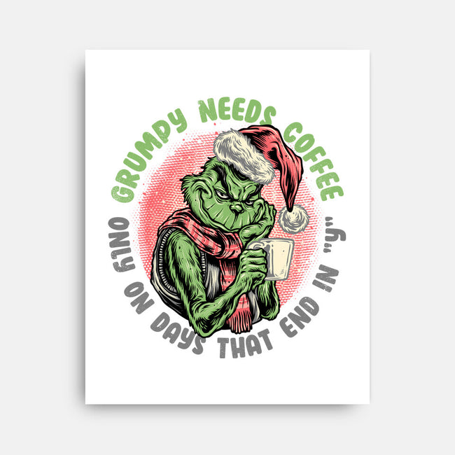 Grumpy Needs Coffee-None-Stretched-Canvas-glitchygorilla