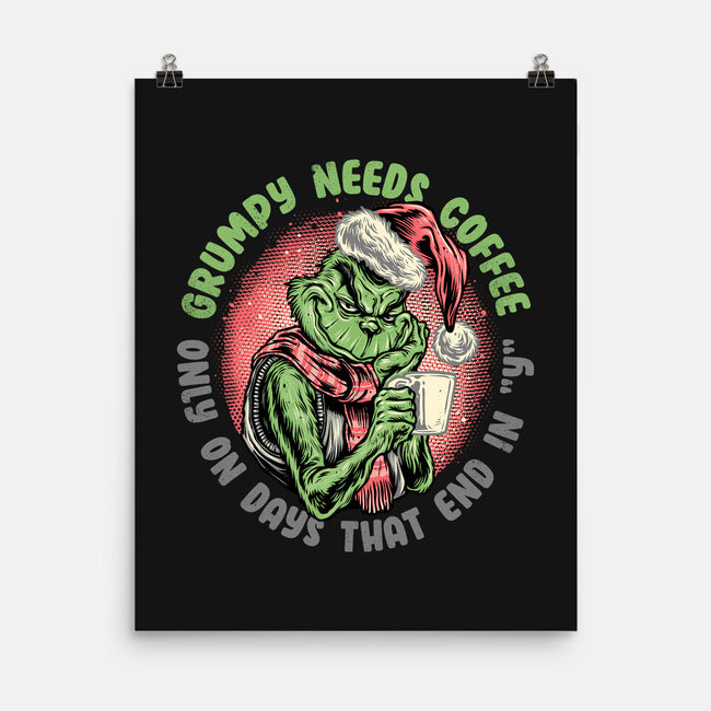 Grumpy Needs Coffee-None-Matte-Poster-glitchygorilla
