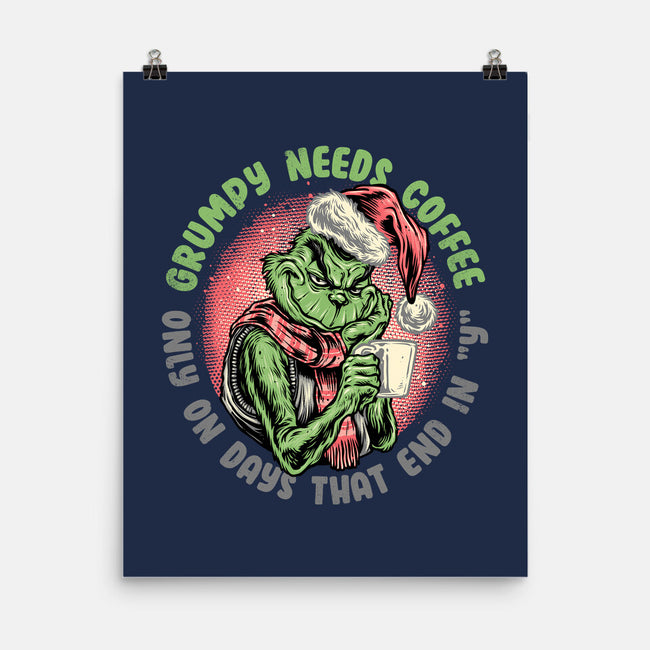 Grumpy Needs Coffee-None-Matte-Poster-glitchygorilla