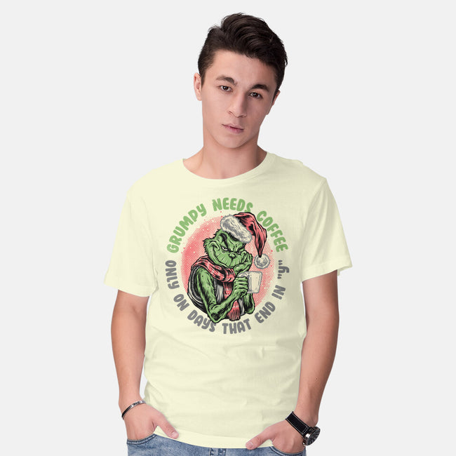 Grumpy Needs Coffee-Mens-Basic-Tee-glitchygorilla