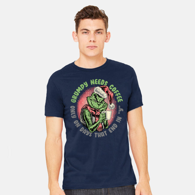 Grumpy Needs Coffee-Mens-Heavyweight-Tee-glitchygorilla