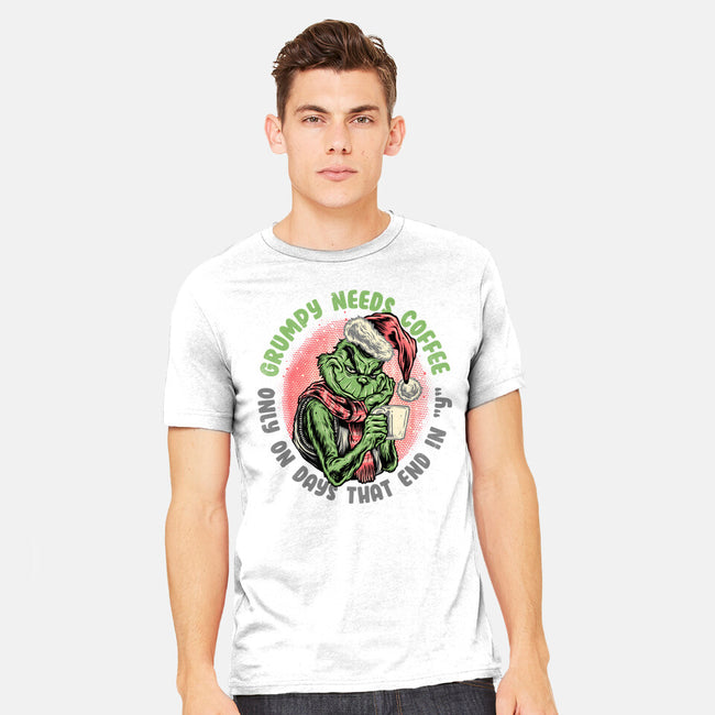Grumpy Needs Coffee-Mens-Heavyweight-Tee-glitchygorilla