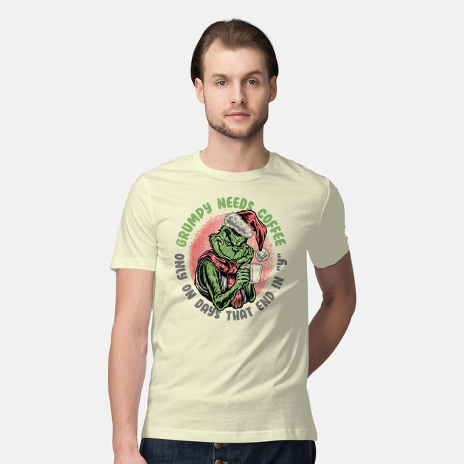 Grumpy Needs Coffee-Mens-Premium-Tee-glitchygorilla