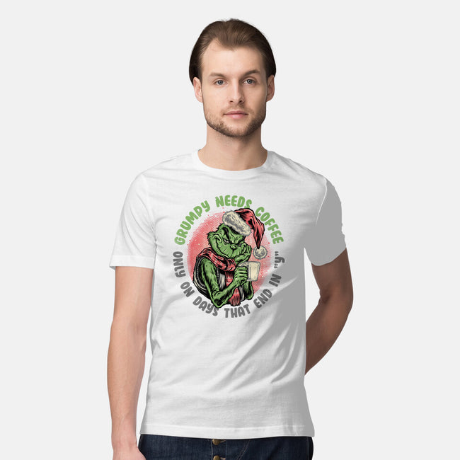 Grumpy Needs Coffee-Mens-Premium-Tee-glitchygorilla