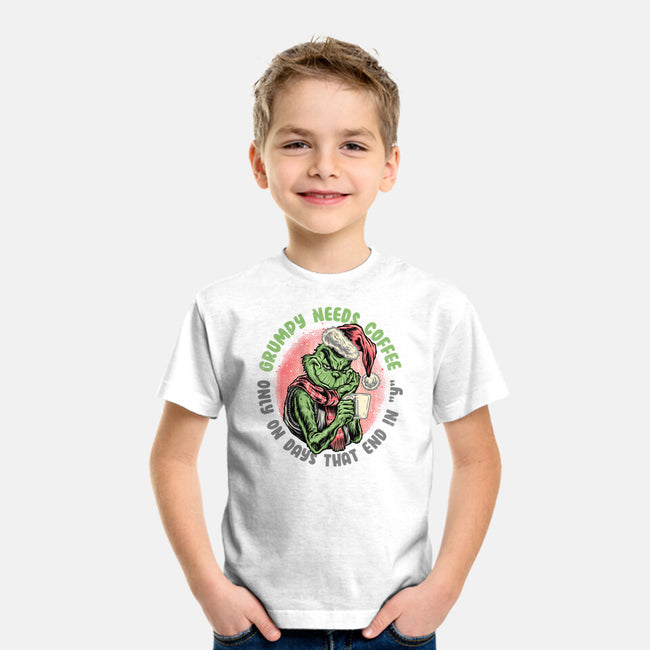 Grumpy Needs Coffee-Youth-Basic-Tee-glitchygorilla