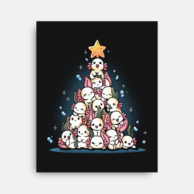 Christmas Axolotl-None-Stretched-Canvas-Vallina84