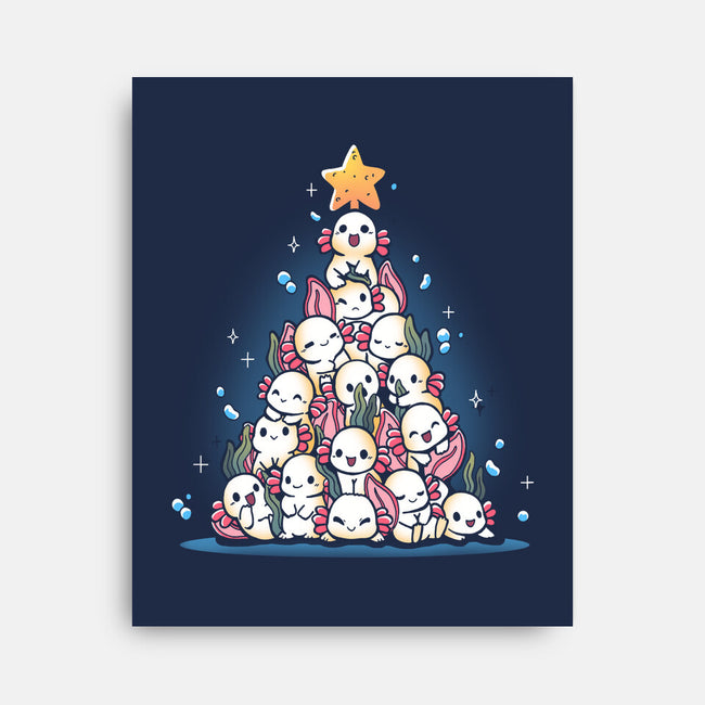 Christmas Axolotl-None-Stretched-Canvas-Vallina84
