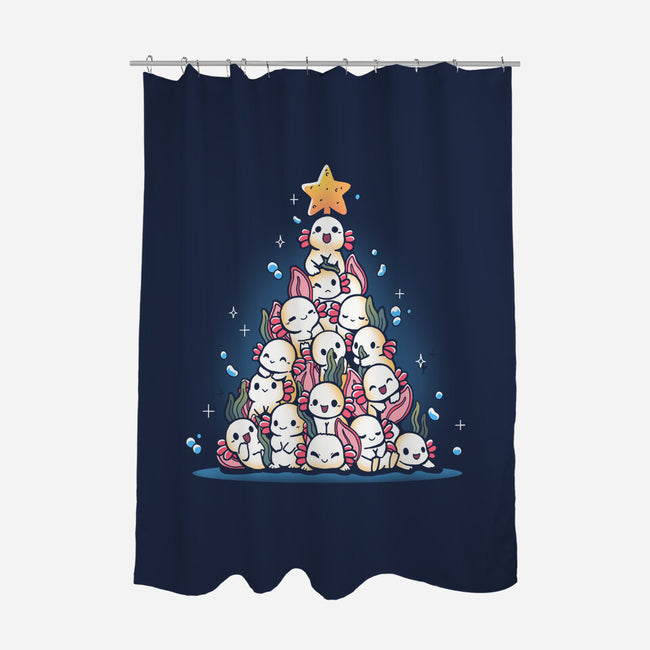 Christmas Axolotl-None-Polyester-Shower Curtain-Vallina84