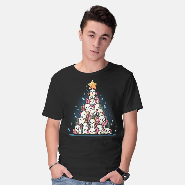 Christmas Axolotl-Mens-Basic-Tee-Vallina84