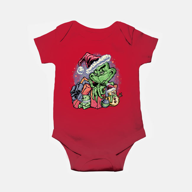 A Grumpy Present-Baby-Basic-Onesie-glitchygorilla