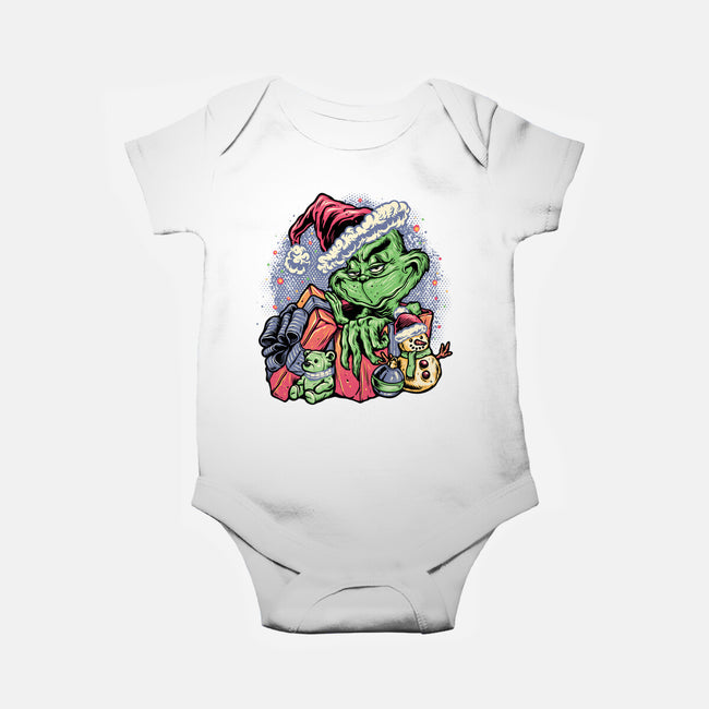A Grumpy Present-Baby-Basic-Onesie-glitchygorilla