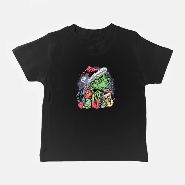 A Grumpy Present-Baby-Basic-Tee-glitchygorilla