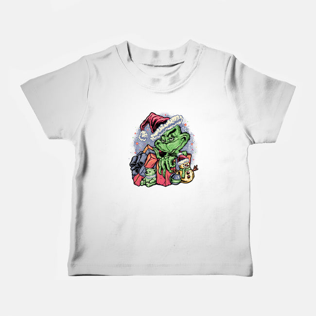 A Grumpy Present-Baby-Basic-Tee-glitchygorilla