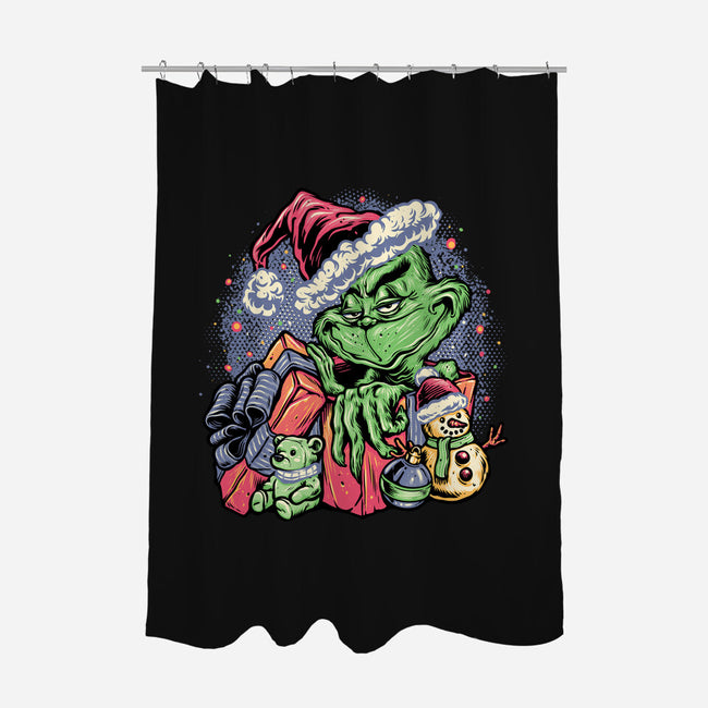 A Grumpy Present-None-Polyester-Shower Curtain-glitchygorilla