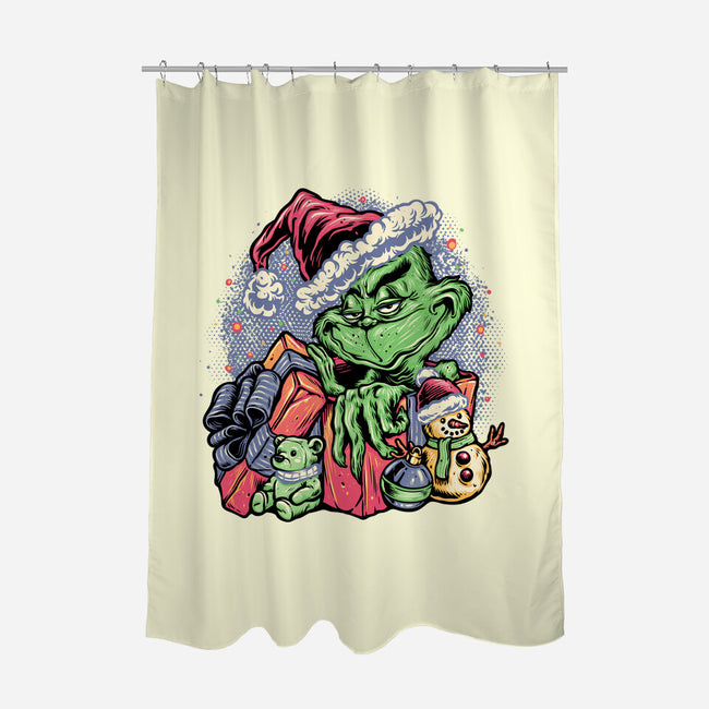 A Grumpy Present-None-Polyester-Shower Curtain-glitchygorilla