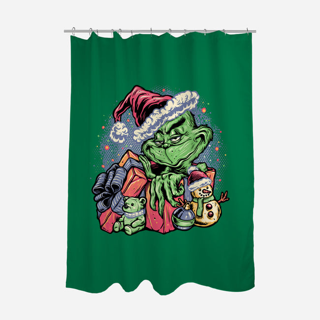 A Grumpy Present-None-Polyester-Shower Curtain-glitchygorilla