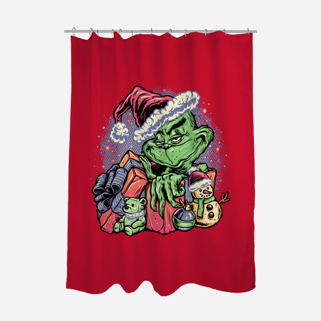 A Grumpy Present-None-Polyester-Shower Curtain-glitchygorilla