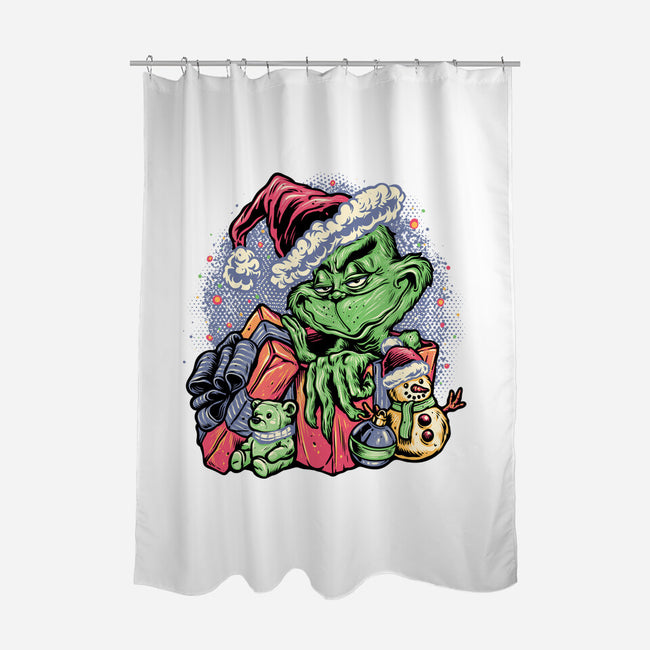 A Grumpy Present-None-Polyester-Shower Curtain-glitchygorilla
