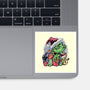A Grumpy Present-None-Glossy-Sticker-glitchygorilla