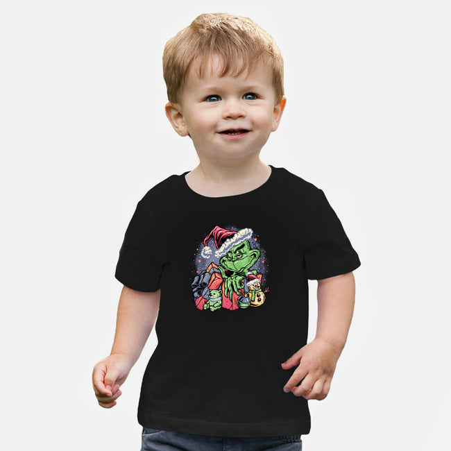 A Grumpy Present-Baby-Basic-Tee-glitchygorilla