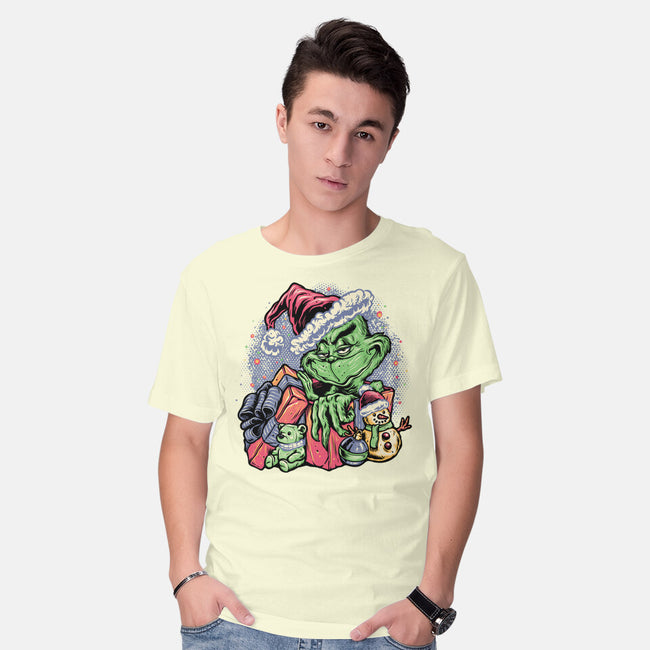 A Grumpy Present-Mens-Basic-Tee-glitchygorilla