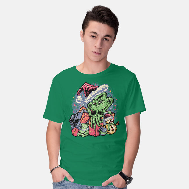 A Grumpy Present-Mens-Basic-Tee-glitchygorilla