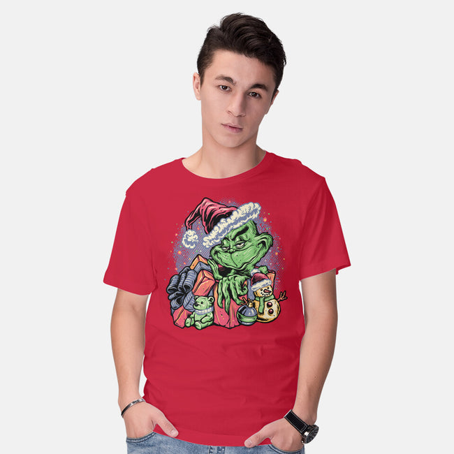 A Grumpy Present-Mens-Basic-Tee-glitchygorilla