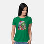 A Grumpy Present-Womens-Basic-Tee-glitchygorilla