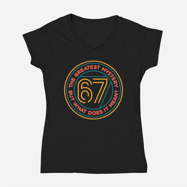 Six Seven Mystery-Womens-V-Neck-Tee-glitchygorilla