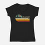 Kaiju Vintage-Womens-V-Neck-Tee-DrMonekers
