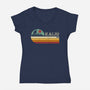 Kaiju Vintage-Womens-V-Neck-Tee-DrMonekers