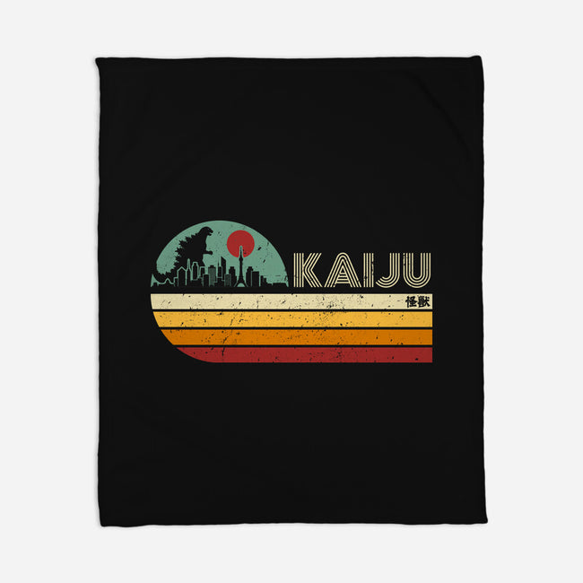 Kaiju Vintage-None-Fleece-Blanket-DrMonekers