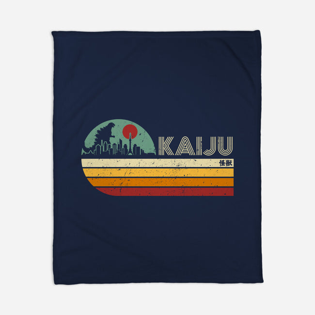Kaiju Vintage-None-Fleece-Blanket-DrMonekers