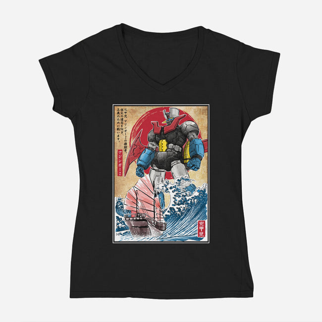 Mecha Z In Japan-Womens-V-Neck-Tee-DrMonekers