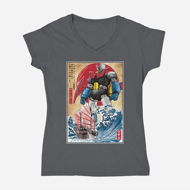 Mecha Z In Japan-Womens-V-Neck-Tee-DrMonekers
