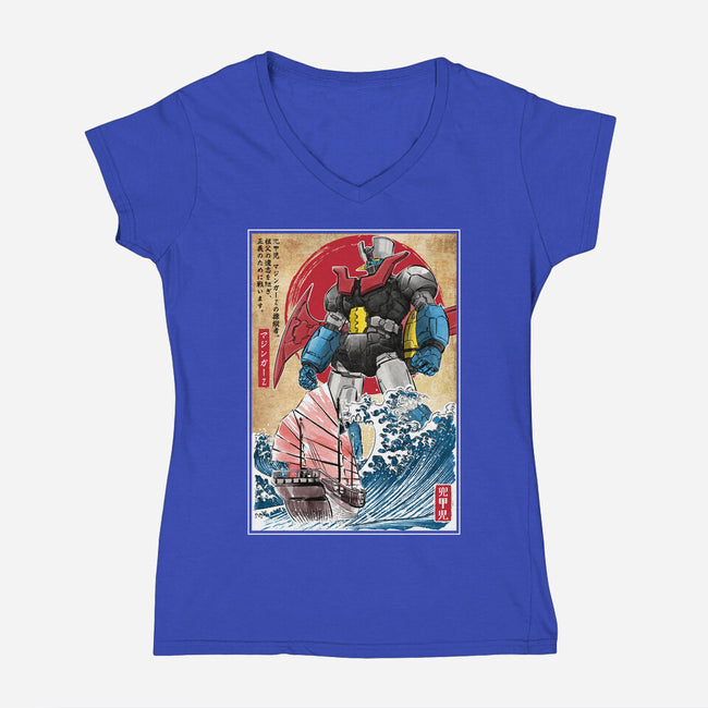 Mecha Z In Japan-Womens-V-Neck-Tee-DrMonekers